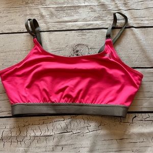 PUMA reversible sports bra.  Pink and grey. Size large adjustible straps